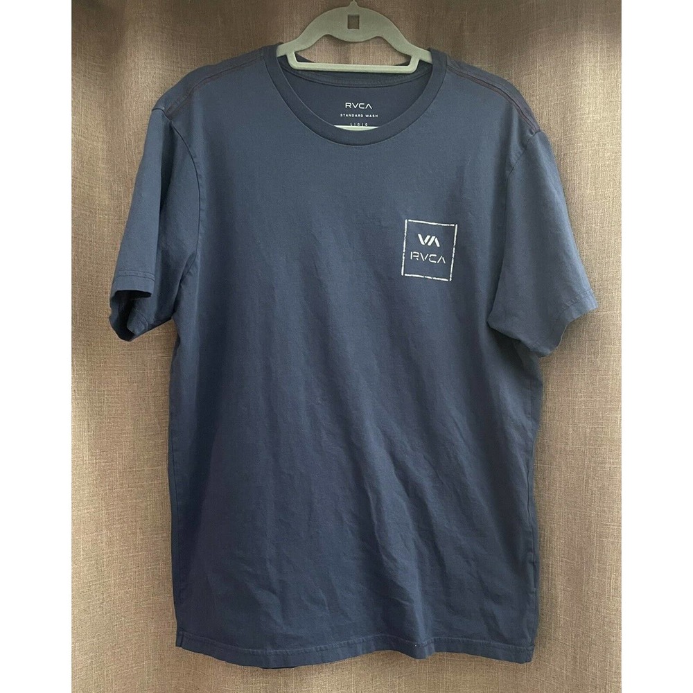 RVCA Shirt Mens XL Vintage Wash Gray Red Stitching Logo Spelled Out Soft Comfy